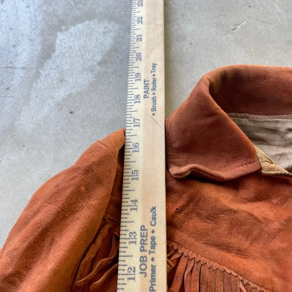 Vintage 1950s K-Bar-Z Ranchwear Kids Suede Fringe Jacket Burnt Orange Western
